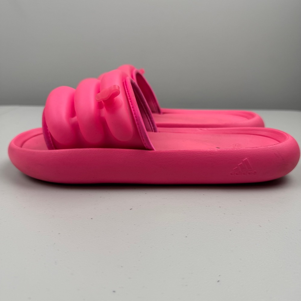 Adidas Adilette Puffy Slides Neon Pink Balloon‎ Strap Sandals IF8664 Women's 8